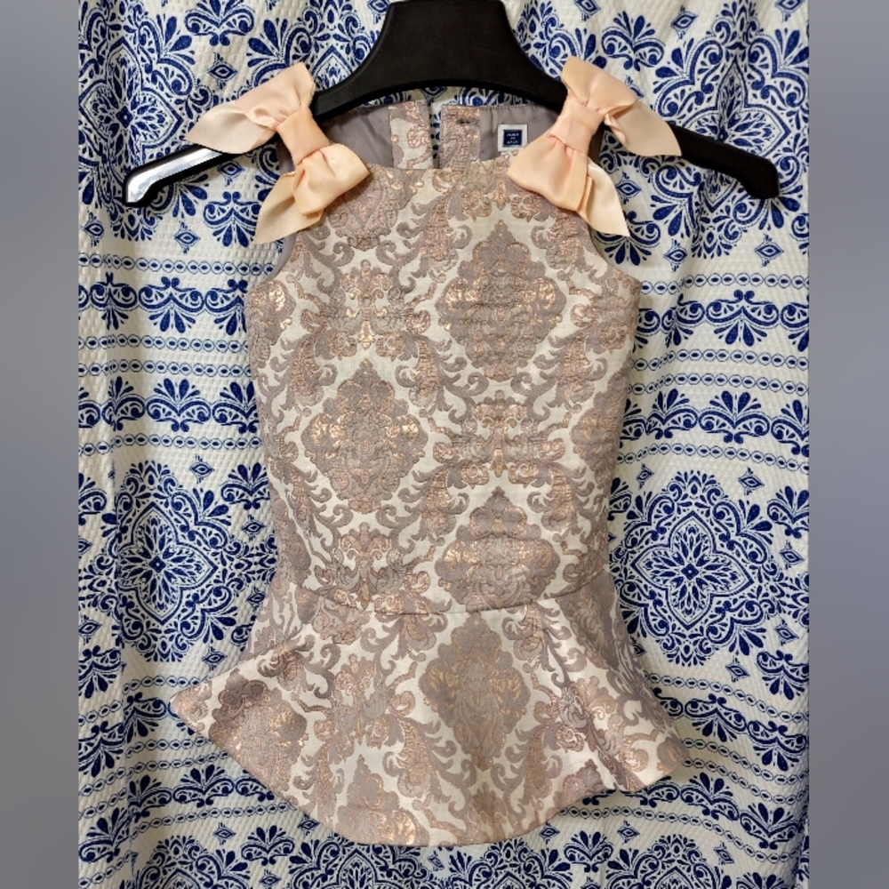 Janie and Jack Gorgeous Drop Waist Metallic Jacquard Dress- Prima Ballerina